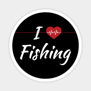 I Love Fishing Heartbeat Magnet